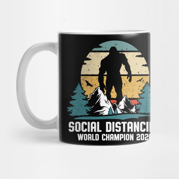 Bigfoot Social Distancing World Champion, funny Bigfoot Sasquatch Retro Sun, Hide and Seek World Champion , Sasquatch I believe Forest Vintage gift by Moe99